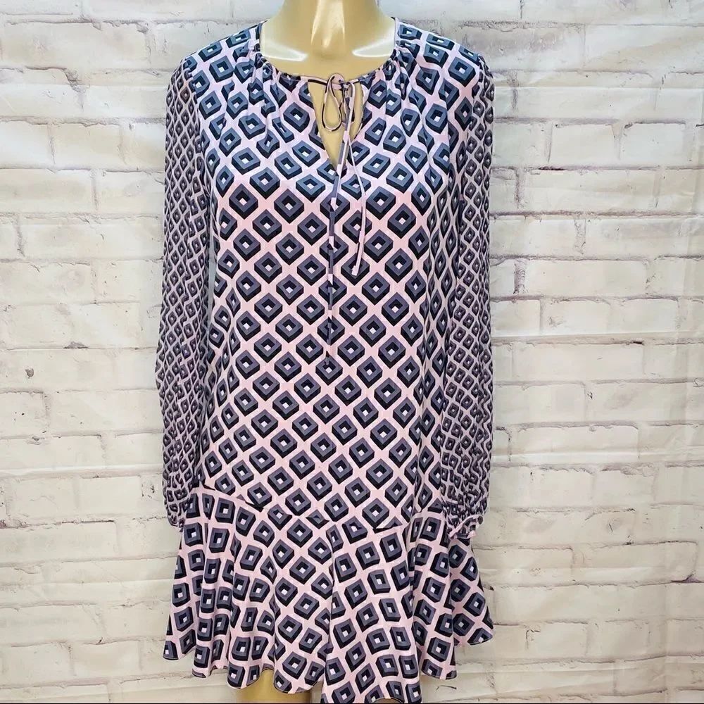 Diane Von Furstenberg light purple geo print dress